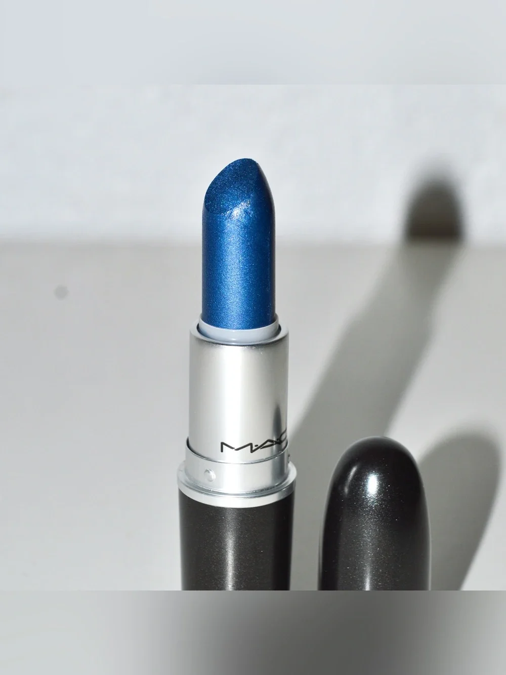 MAC Cosmetics Lipstick *DESIGNER BLUE* Discontinued Rare Frost Navy Blue